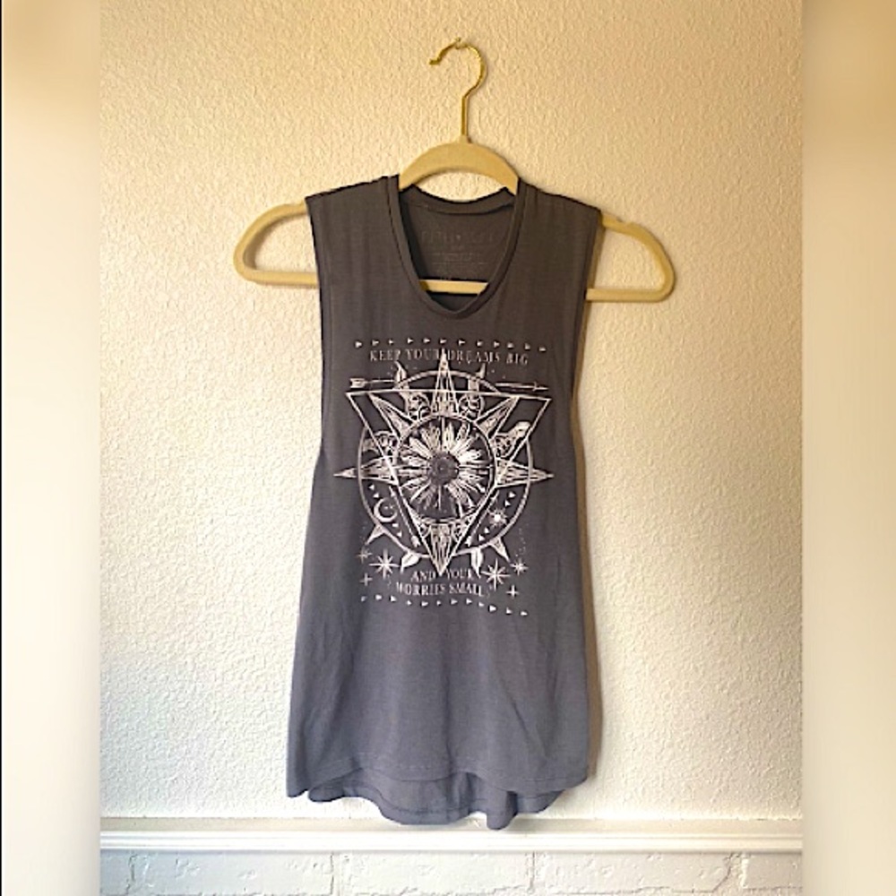 Gray Sunflower Tank